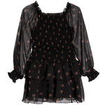Long Sleeve Floral Smock Dress - Denny's