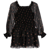 Long Sleeve Floral Smock Dress - Denny's