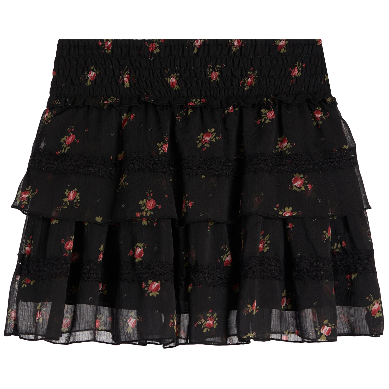 Floral Ruffle Smock Skirt - Denny's