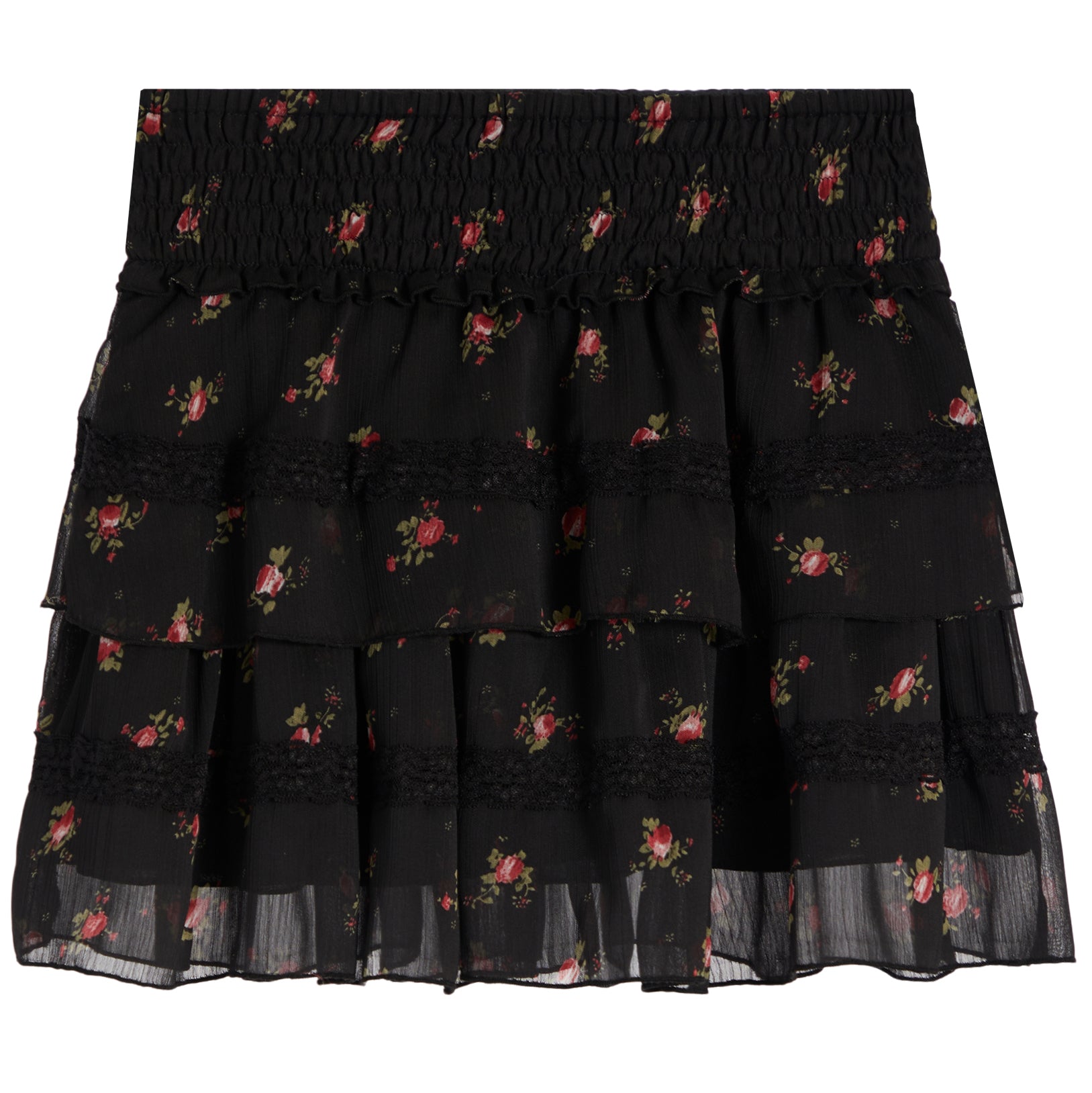 Chiffon Floral Mini Skirt - Denny's