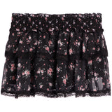 Black Floral LaceTrim Skirt