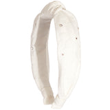 Cotton Flower Headband with Stones - Denny's