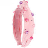 Cotton Heart Headband with Heart Charms