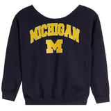 Classic Varisty Off The Shoulder Michigan Sweatshirt