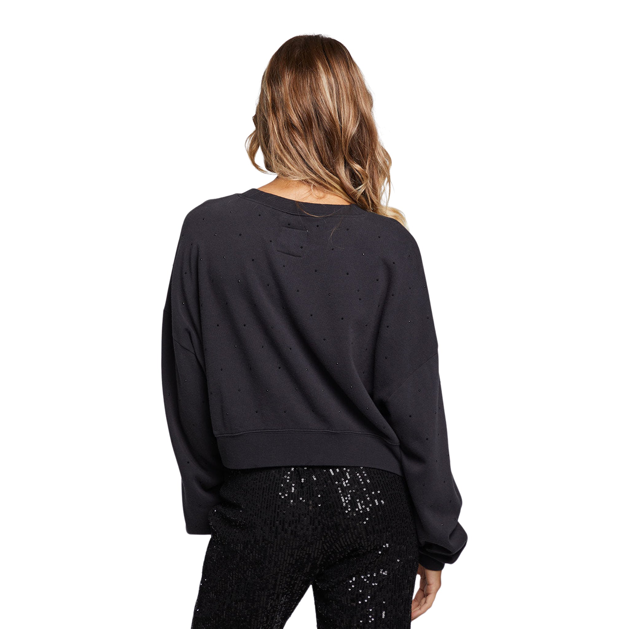 Rhinestone Crop Sweatshirt - Denny's