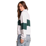 Jamie Half Zip Stripe Sweatshirt
