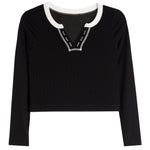 Long Sleeve Rib Henley - Denny's
