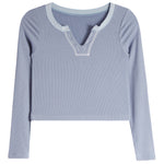 Long Sleeve Rib Henley - Denny's