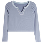 Long Sleeve Ribbed Henley - Denny's