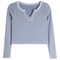 Long Sleeve Ribbed Henley - Denny's