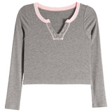 Long Sleeve Rib Henley - Denny's
