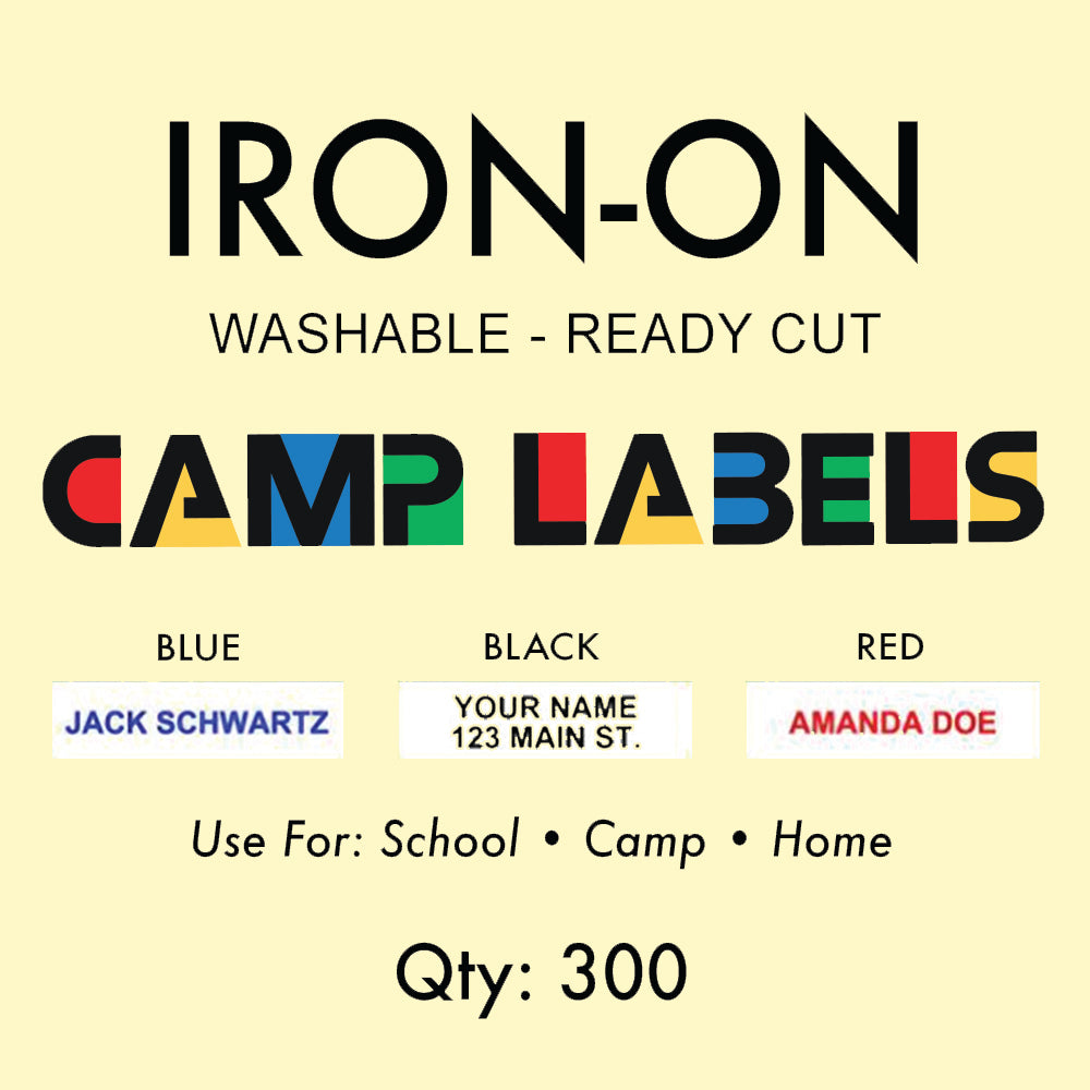 300 Iron On Camp Name Labels - Denny's