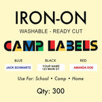 300 Iron On Camp Name Labels - Denny's