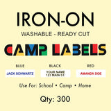 300 Iron On Camp Name Labels - Denny's