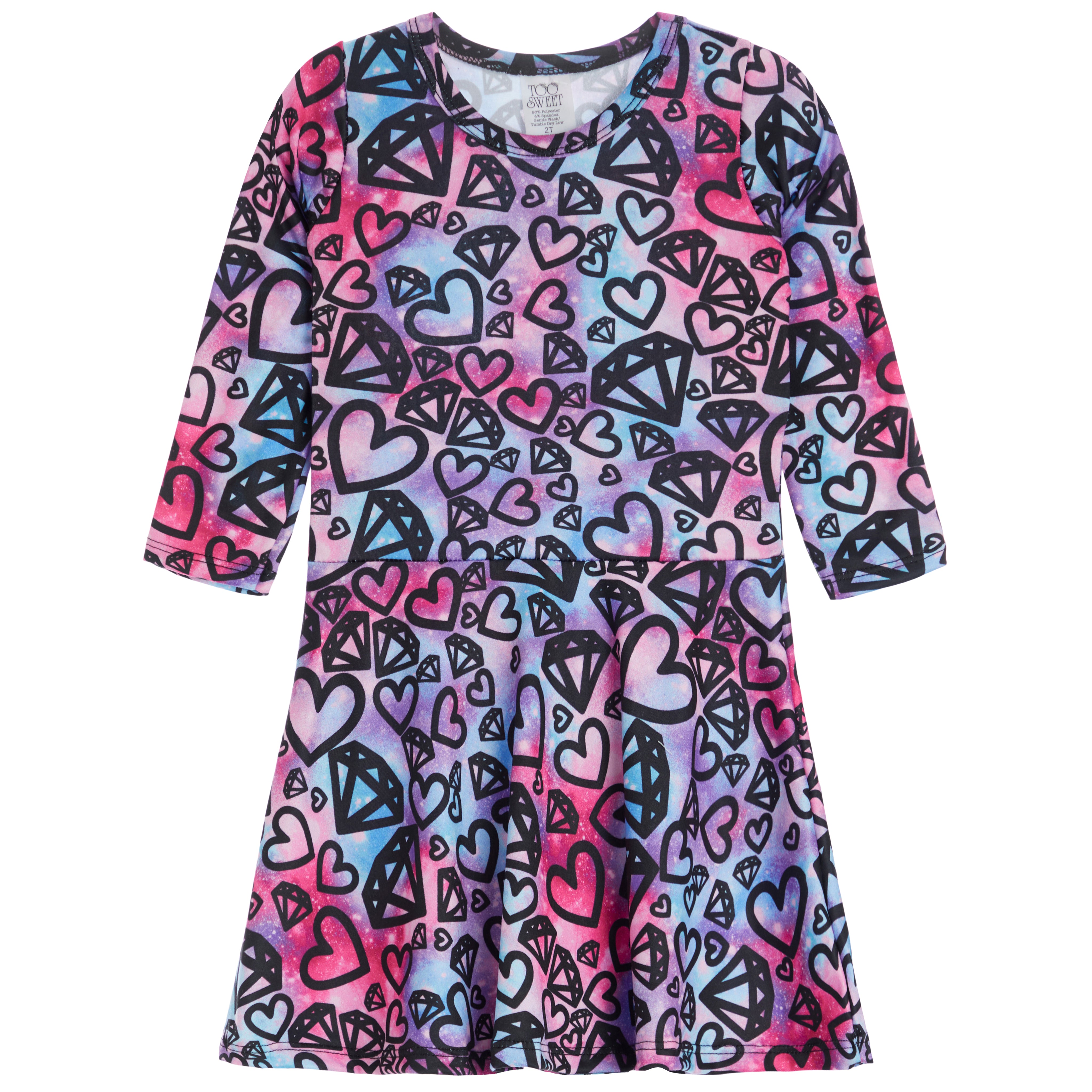 Diamond Heart Pastel Ombre Swing Dress - Denny's