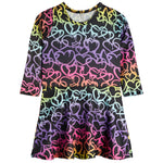 Hearts Stars Rainbow Ombre Swing Dress - Denny's