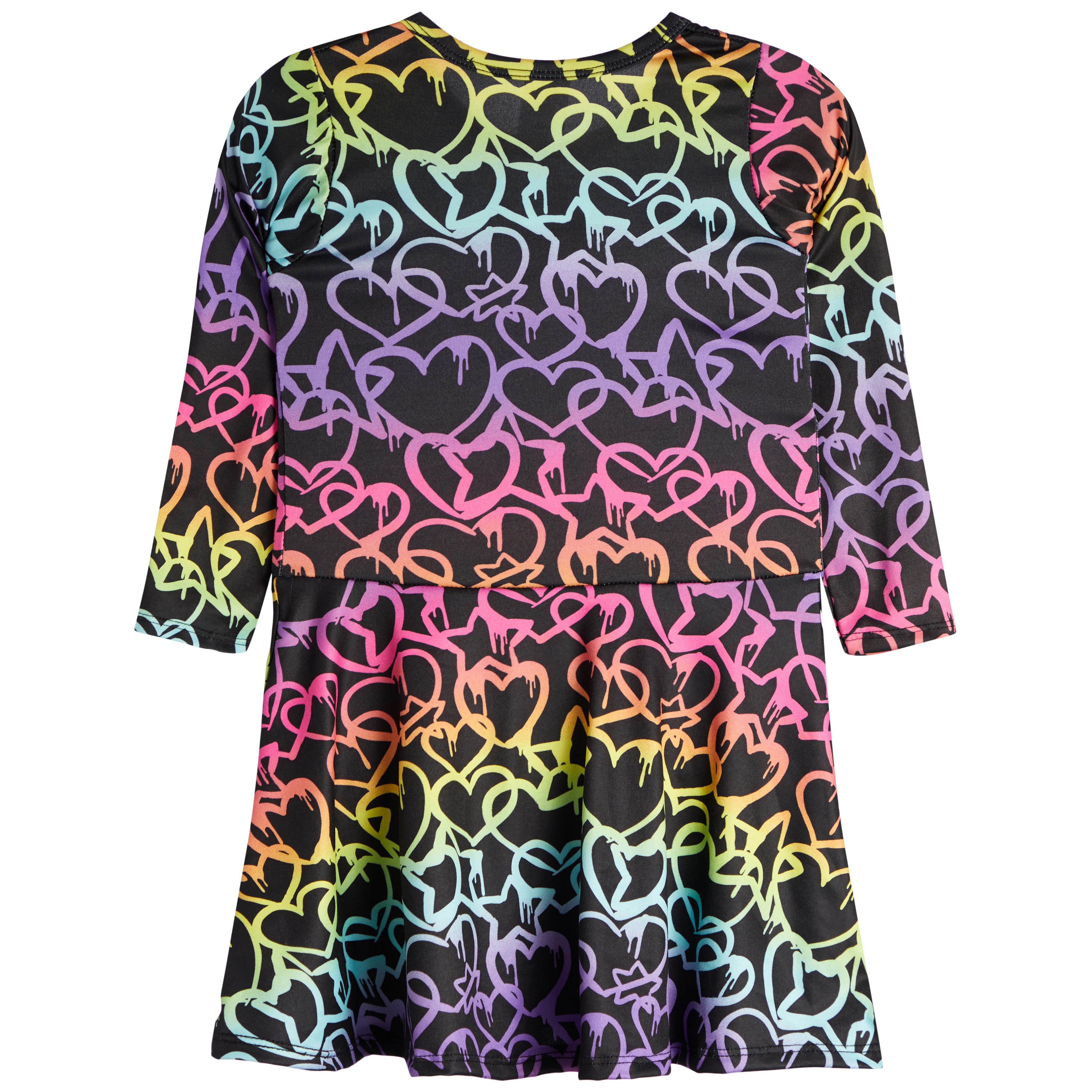 Hearts Stars Rainbow Ombre Swing Dress - Denny's