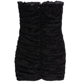 Lace Ruched Strapless Dress - Denny's