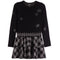Faux Leather Stars Plaid Bottom Dress - Denny's