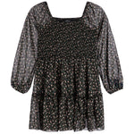 Long Sleeve Chiffon Dress - Denny's