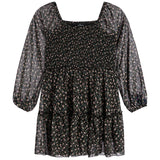 Long Sleeve Chiffon Dress - Denny's