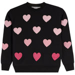 Crew Sweatshirt With Allover Ombre Hearts - Denny's
