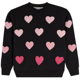Crew Sweatshirt With Allover Ombre Hearts - Denny's