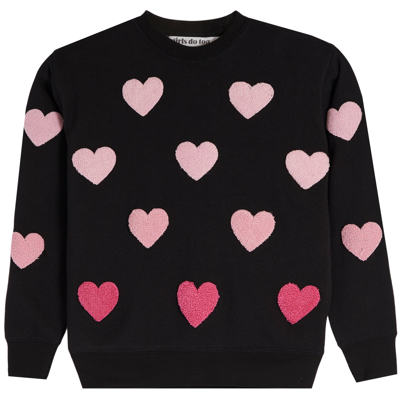 Crew Sweatshirt With Allover Ombre Hearts - Denny's