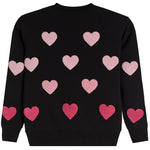 Crew Sweatshirt With Allover Ombre Hearts - Denny's