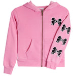 Chenille Bow Zip Hoodie - Denny's