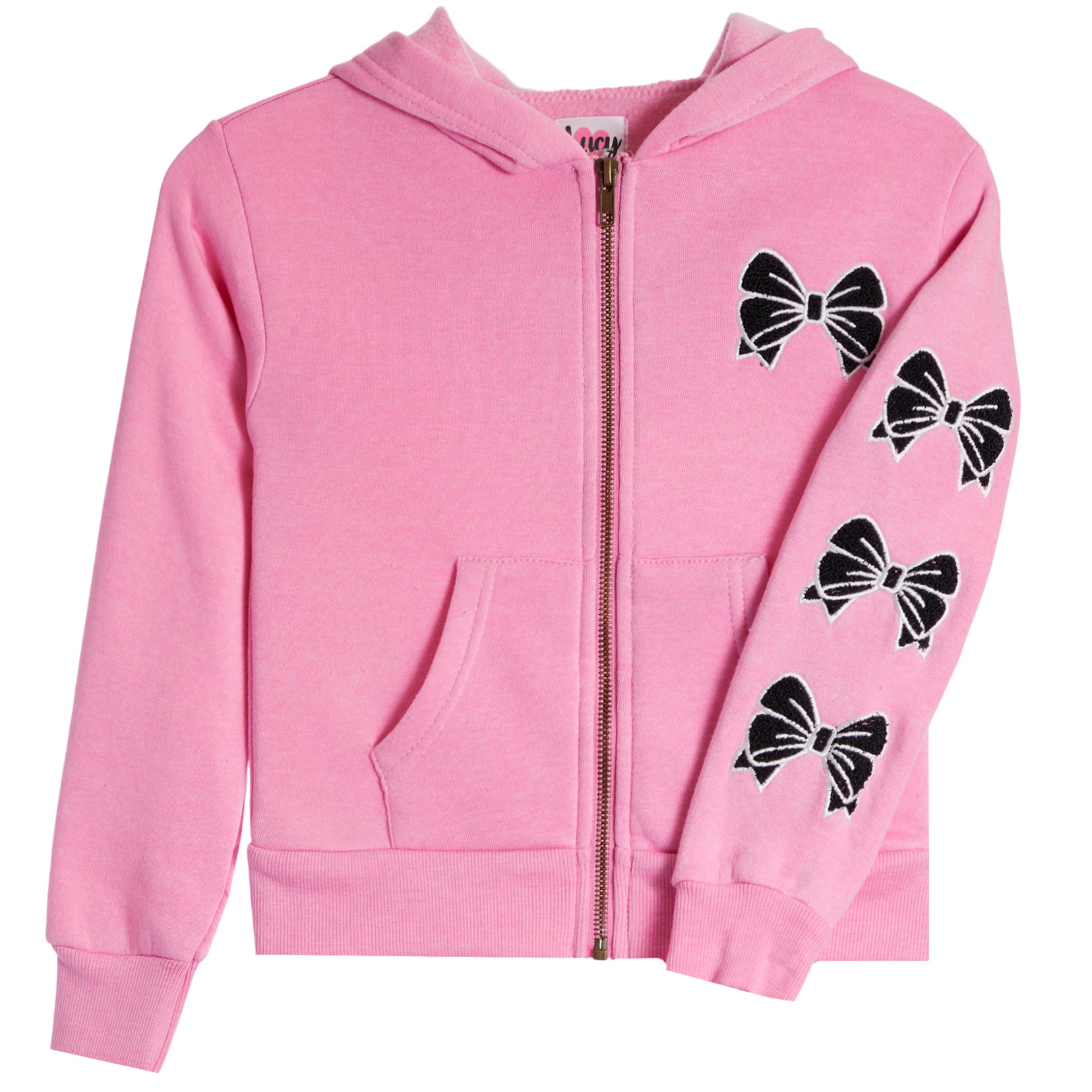 Chenille Bow Zip Hoodie - Denny's