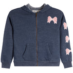 Chenille Bow Zip Hoodie - Denny's