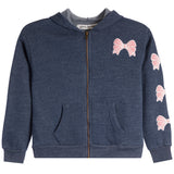 Chenille Bow Zip Hoodie - Denny's