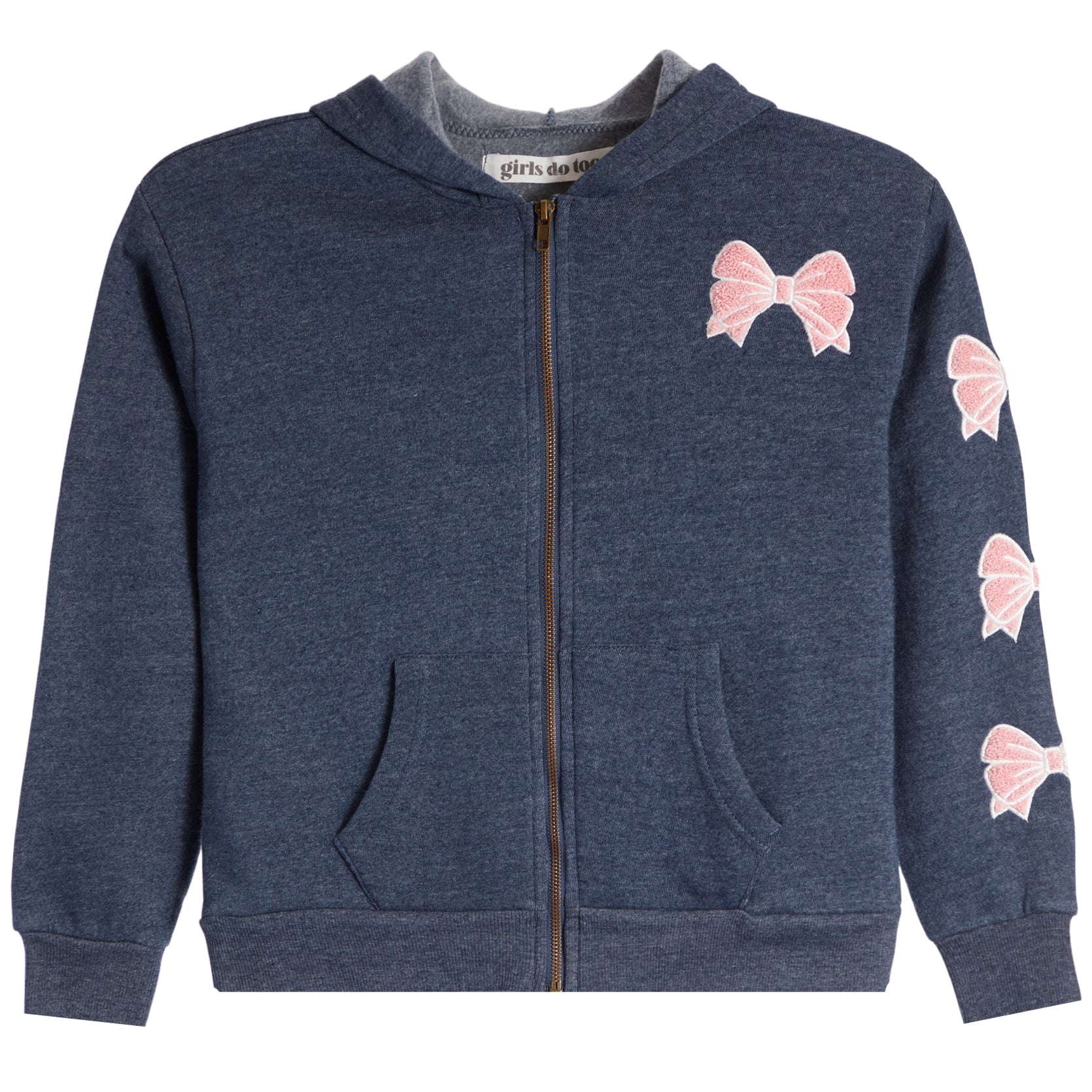 Chenille Bow Zip Hoodie - Denny's