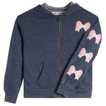 Chenille Bow Zip Hoodie - Denny's