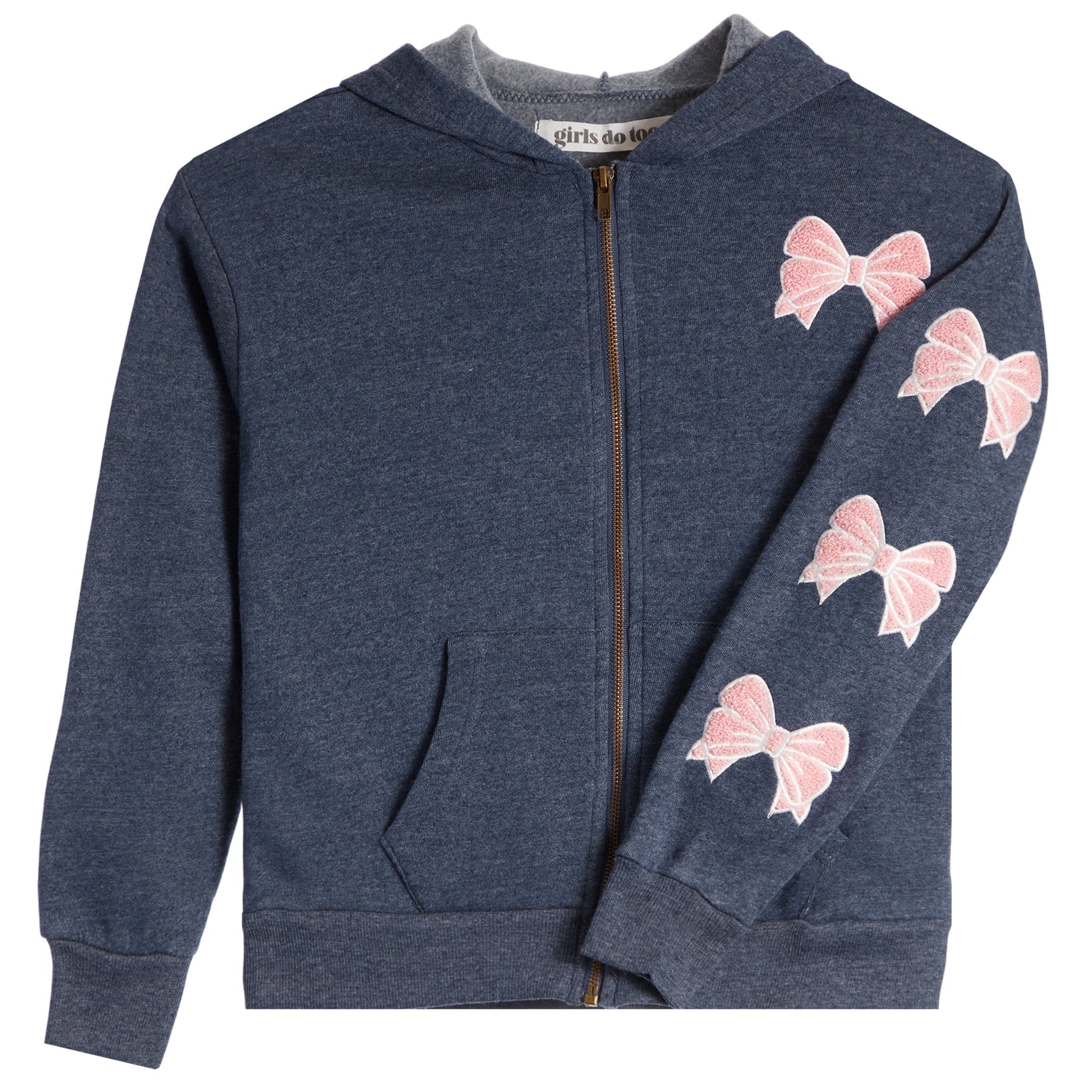 Chenille Bow Zip Hoodie - Denny's