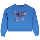 Crew Sweatshirt With Denim Bow