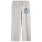Light heather gray sweatpants with a light blue '08' printed on the left thigh, featuring an elastic waistband and drawstring.