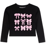 Allover Pink Bows Rib Long Sleeve Shirt - Denny's