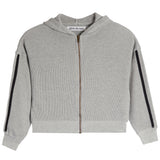 Embroidery Star Thermal Stripe Zip Hoodie - Denny's