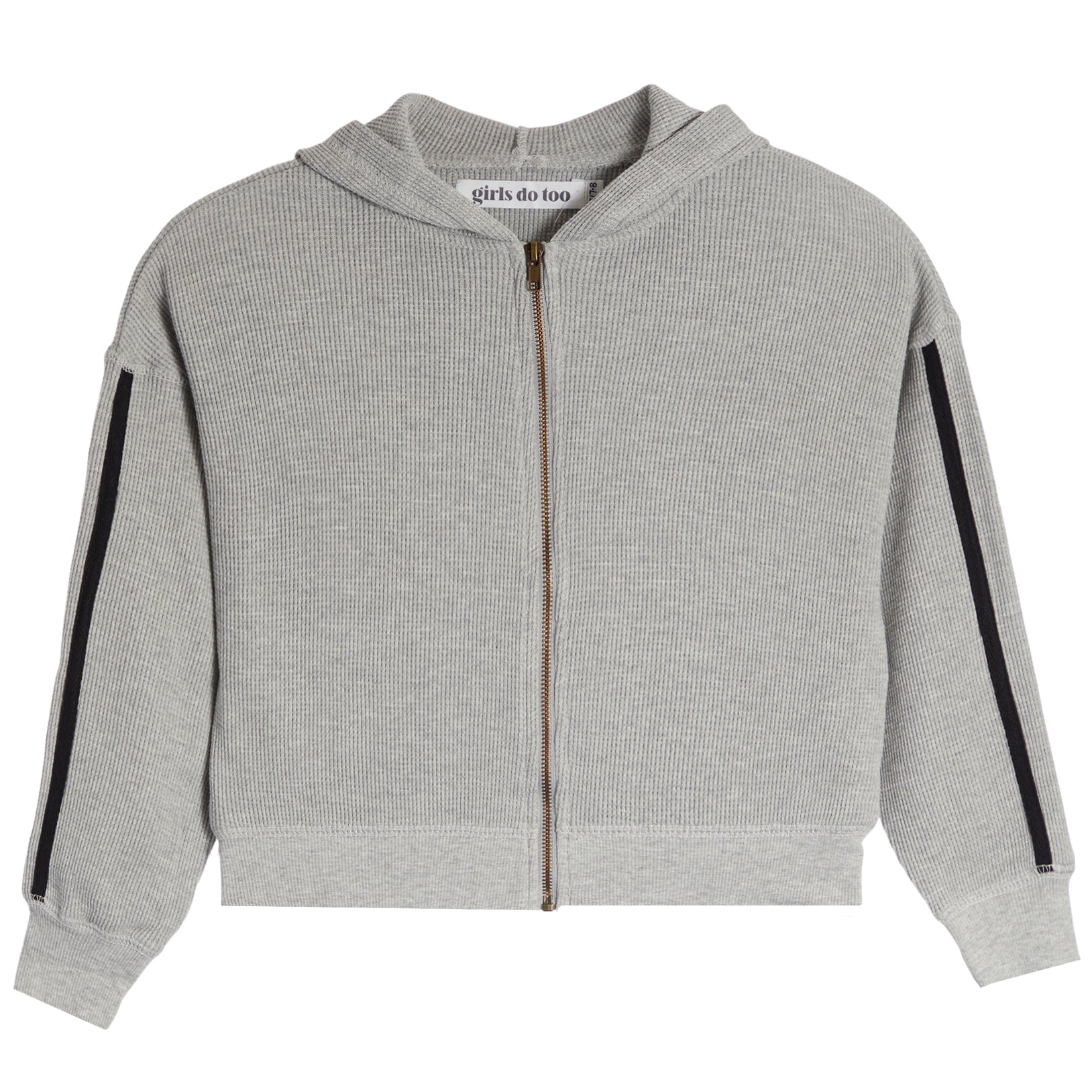 Embroidery Star Thermal Stripe Zip Hoodie - Denny's