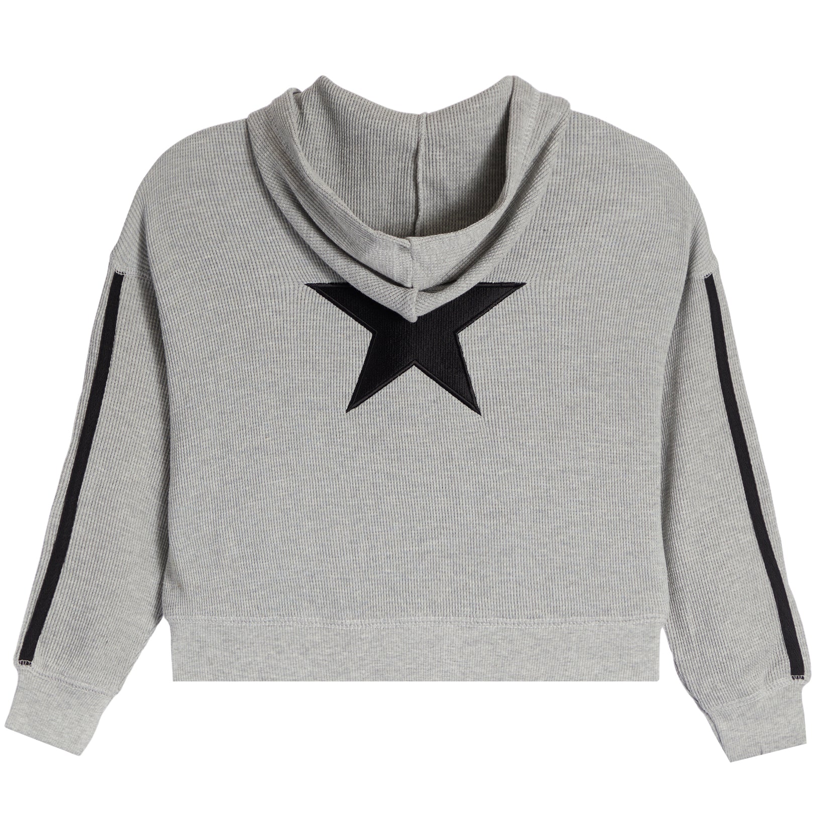 Embroidery Star Thermal Stripe Zip Hoodie - Denny's