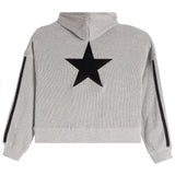 Embroidered Star Thermal Stripe Zip Hoodie - Denny's