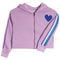 Chenille Heart Retro Stripe Zip Hoodie - Denny's