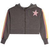 Chenille Star Retro Stripe Zip Hoodie - Denny's