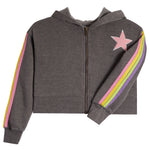 Chenille Star Retro Stripe Zip Hoodie - Denny's