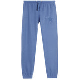 Denim Color Fleece Jogger with Embroidered Star
