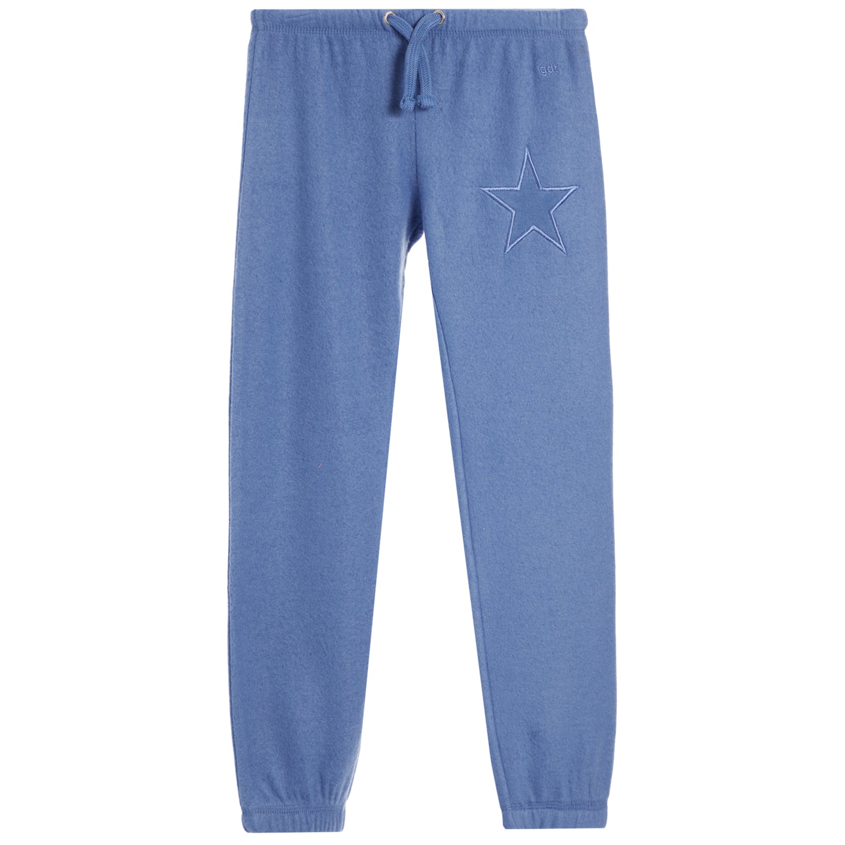 Denim Color Fleece Jogger with Embroidered Star