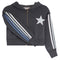 Navy Striped Zip Hoodie with Chenille Star 
