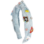 School Charm Knot Denim Headband - Denny's